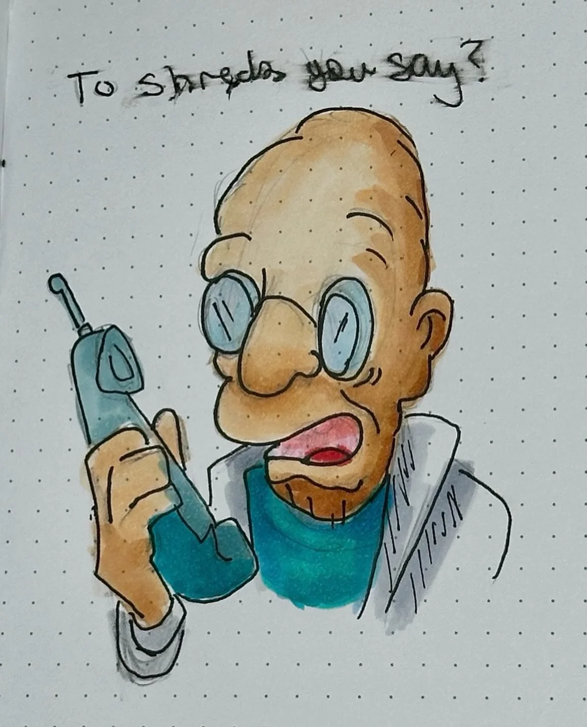 Inktober Day 12: Shredded #art #inktober #inktober2025 #futurama #sketchbook #alcoholmarkers