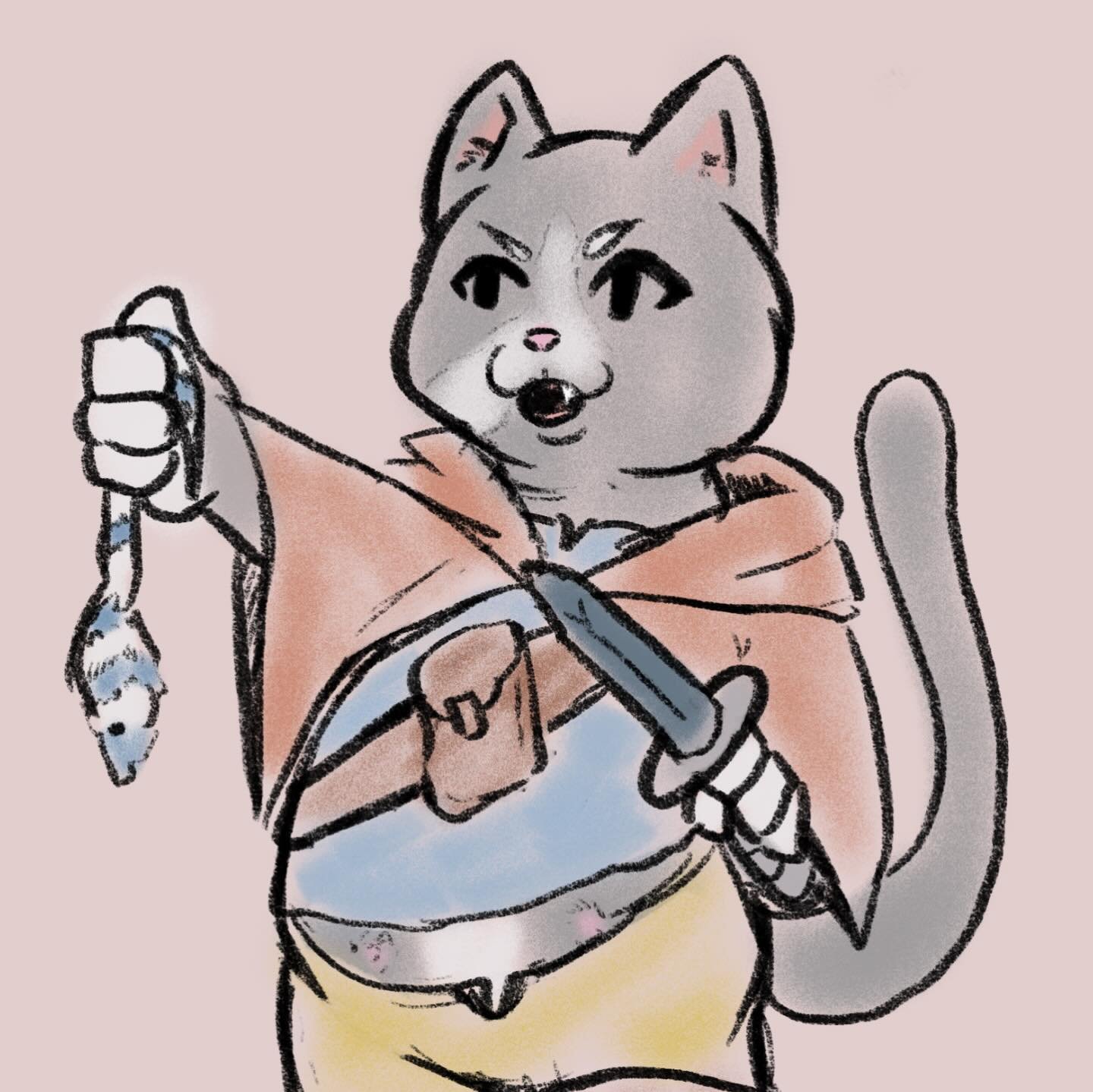 Wuzzy the Warlock! Based on my cat, Fuzz~ #art #dnd #cat #cute #dndcharacterart #warlock #dndart #dndcharacter #pet #petart
