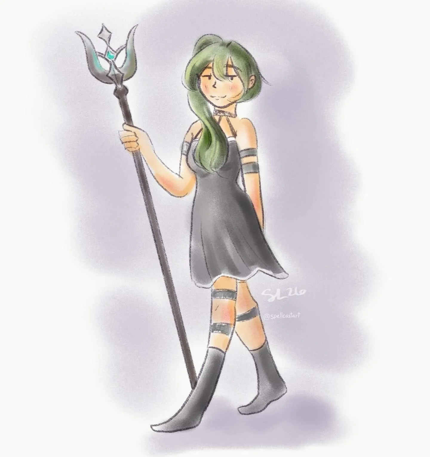 &Uuml;bel! 💚🖤#art #frieren #&uuml;bel #fanart #procreate