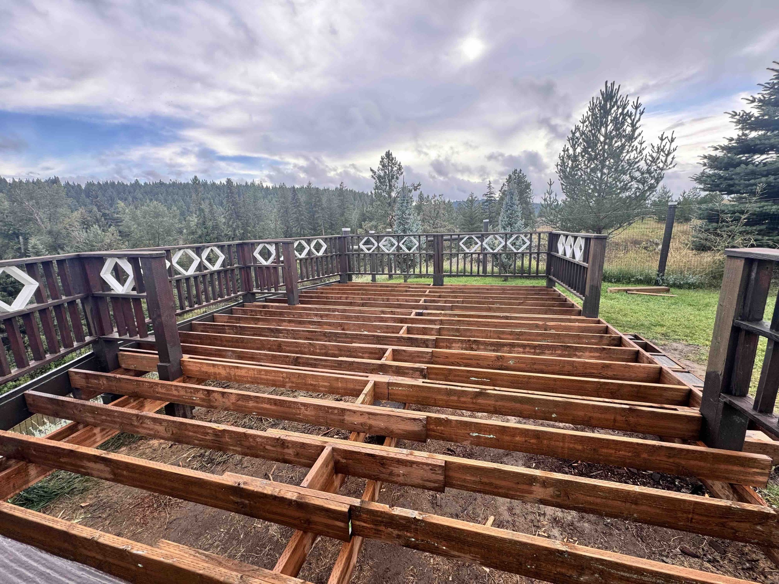 wood framing for walkway, wood bridge, timber bridge design