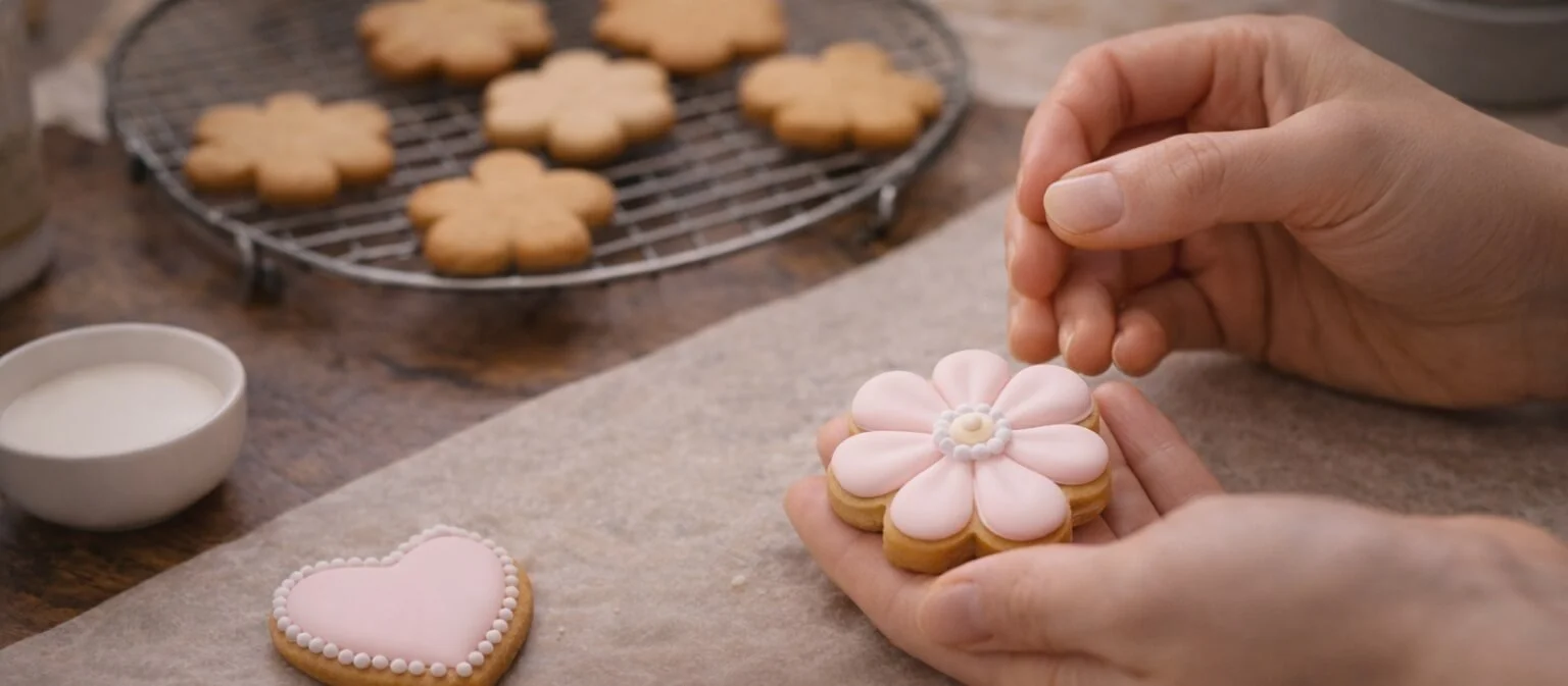 biscuit with sugar paste