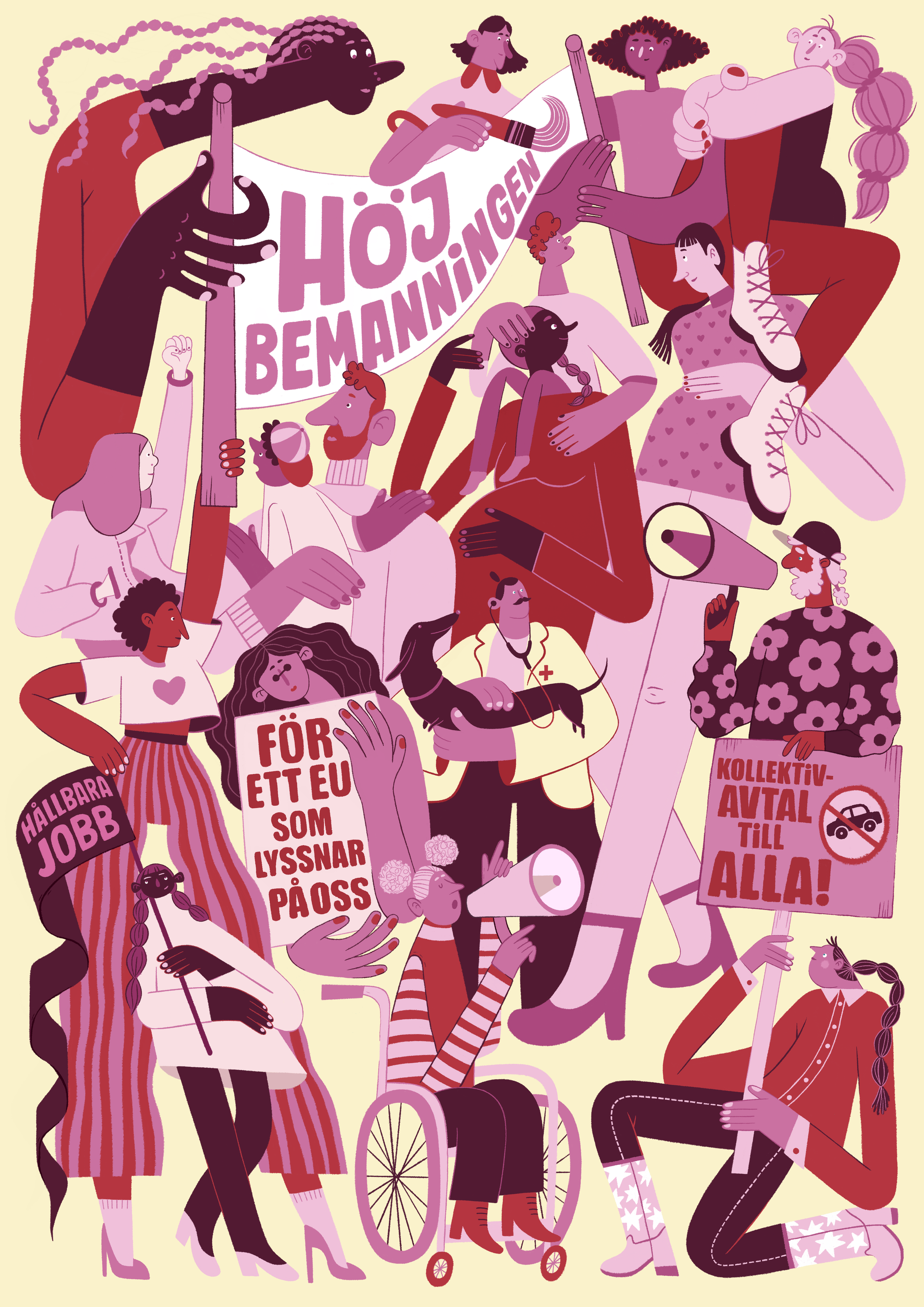 Affisch för Kommunals 1a Maj Demonstration