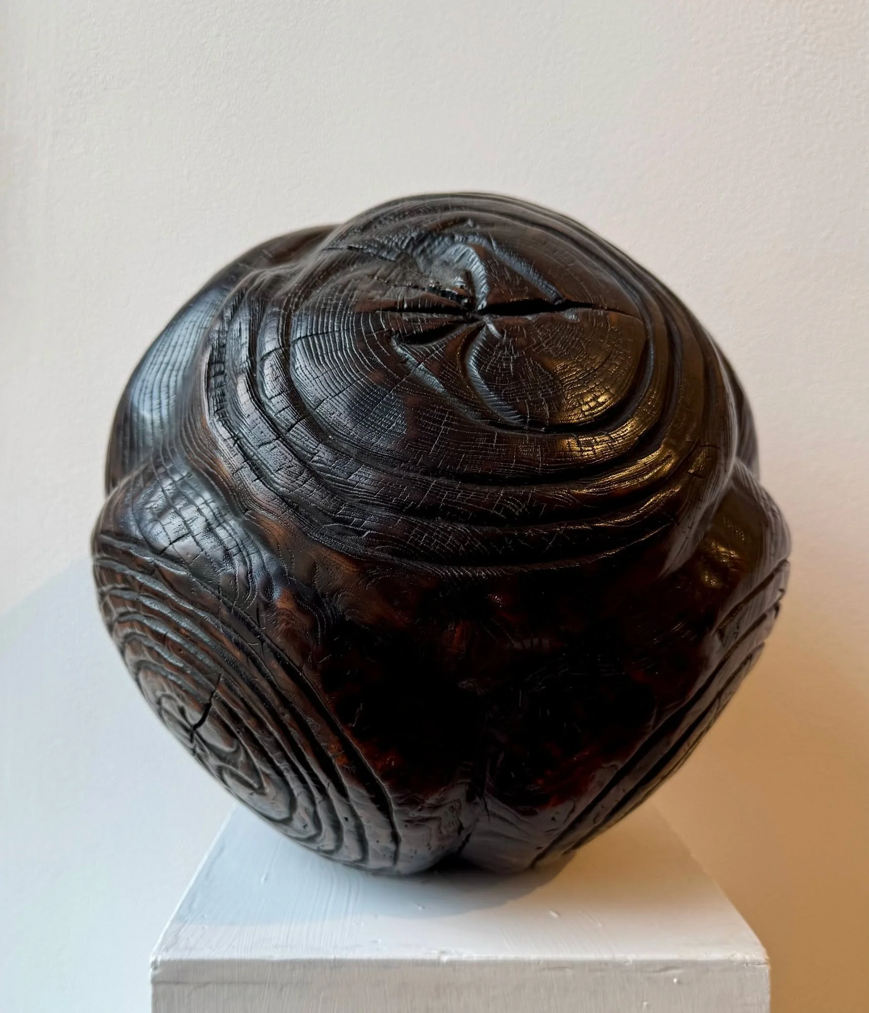 As part of "into the wildwood exhibition" we are happy to show this Neolithic Petrosphere in oak root
By Keiji Nagahiro
&pound;1200

Keiji Nagahiro, was a Scottish-based Japanese-American sculptor who gifted this piece, the first of this se