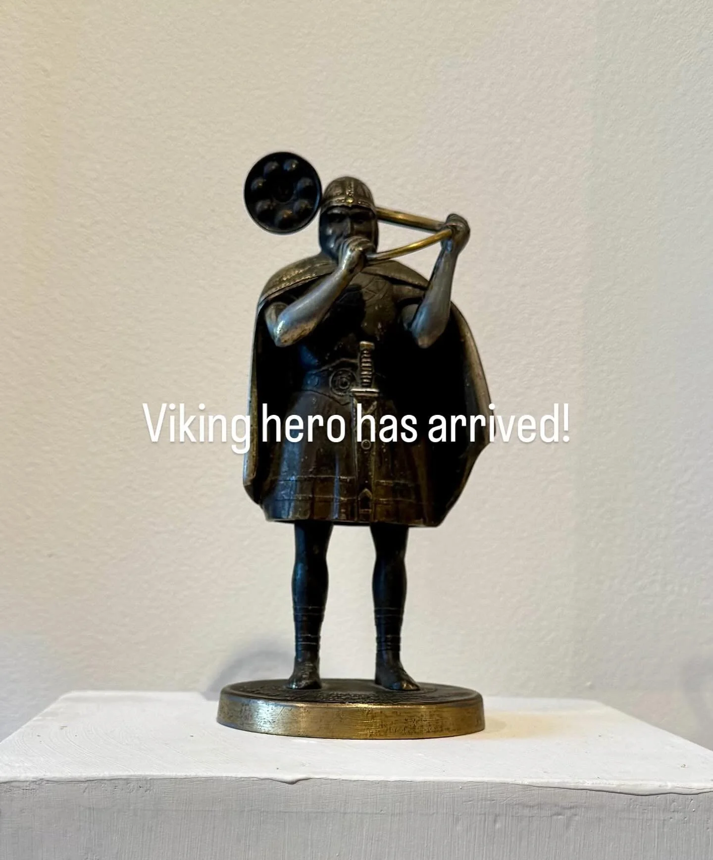 New arrival! 

Lur Playing Viking Horn Blower, Bronze by Edward Aagaard, 1950s. This beautiful bronze sculpture depicts a Viking Horn blower and is cast in exquisite detail. It is made by a Danish bronze Sculptor and is signed to the back &ldquo;Edwa
