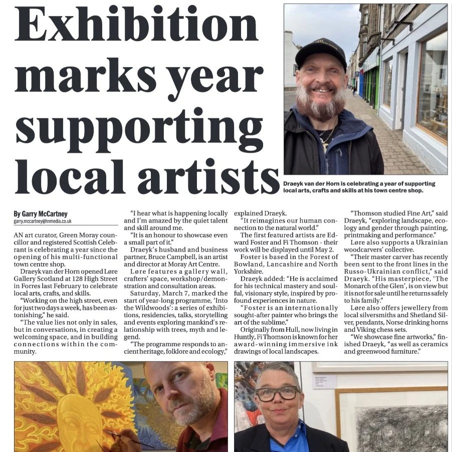 Into the Wildwood exhibitions continue&hellip; 🌿
Come along and experience the work of two remarkable artists:
✨ Edward Forster &ndash; an internationally collected artist, featured on the BBC
✨ Fi Thomson &ndash; preselected for the Royal Scottish 