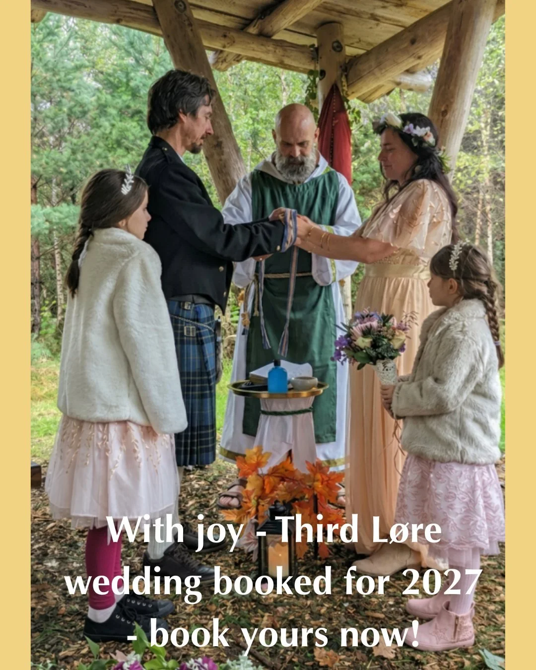 With joy, we celebrate our third L&oslash;re wedding booking for 2027! 🎉 Ready to make your special day unforgettable? Book your spot now and join the magic! 💍✨ https://www.lore.scot/celebrant