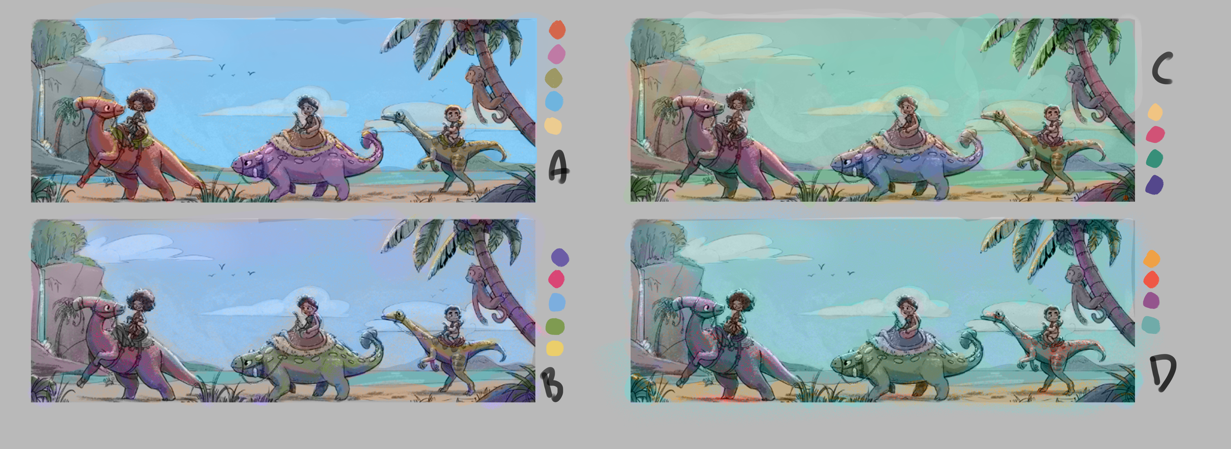 Dino kids walk color study.png