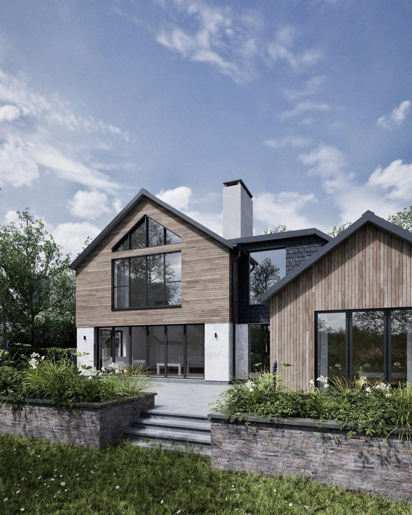 We have been developing a design for a replacement family dwelling, set quietly within a secluded, tree lined plot in Newquay.

A generous open plan living space flows out into the existing garden, creating a strong connection between inside and out.