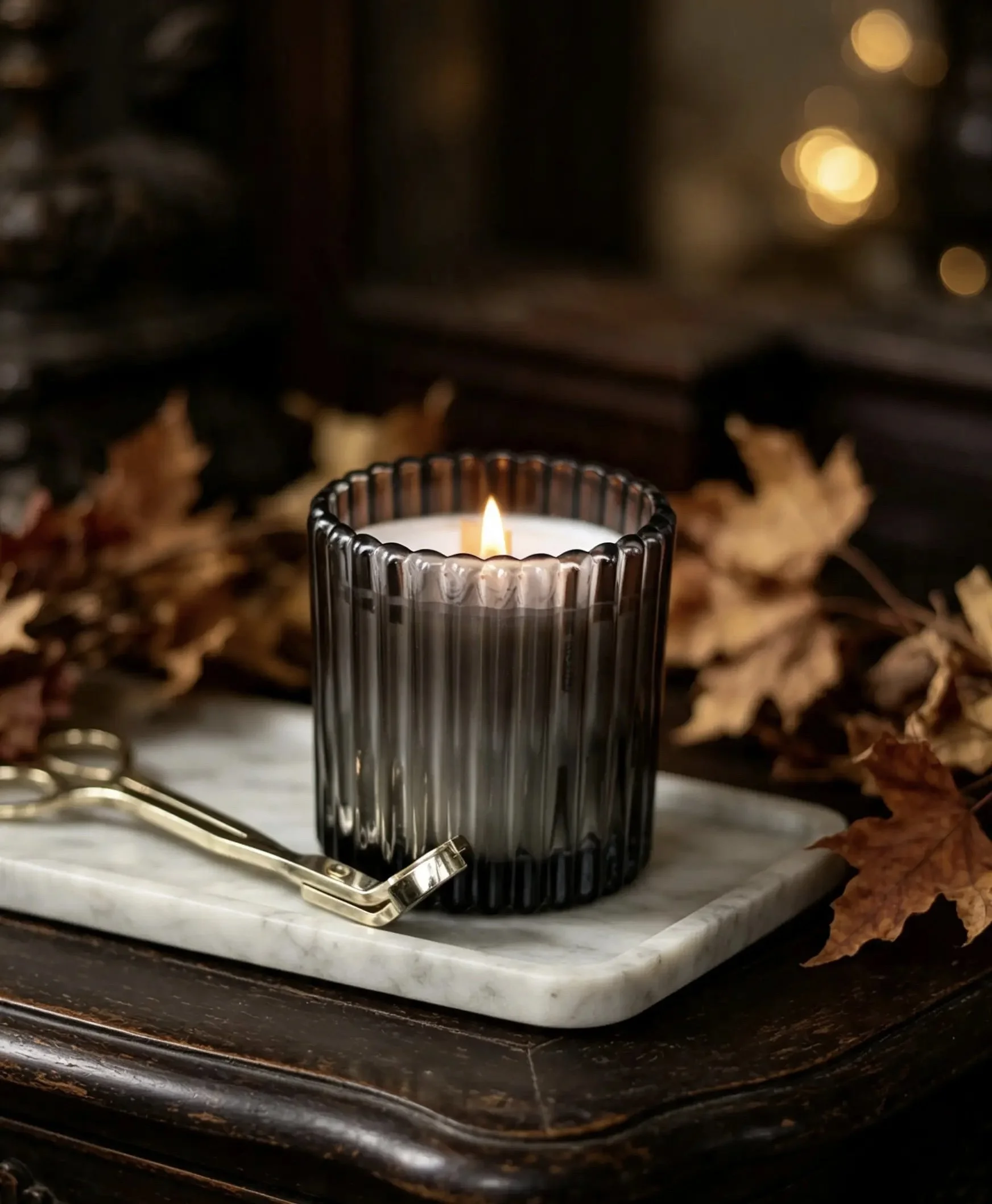 Haunted - Ribbed Glass 8oz Candle