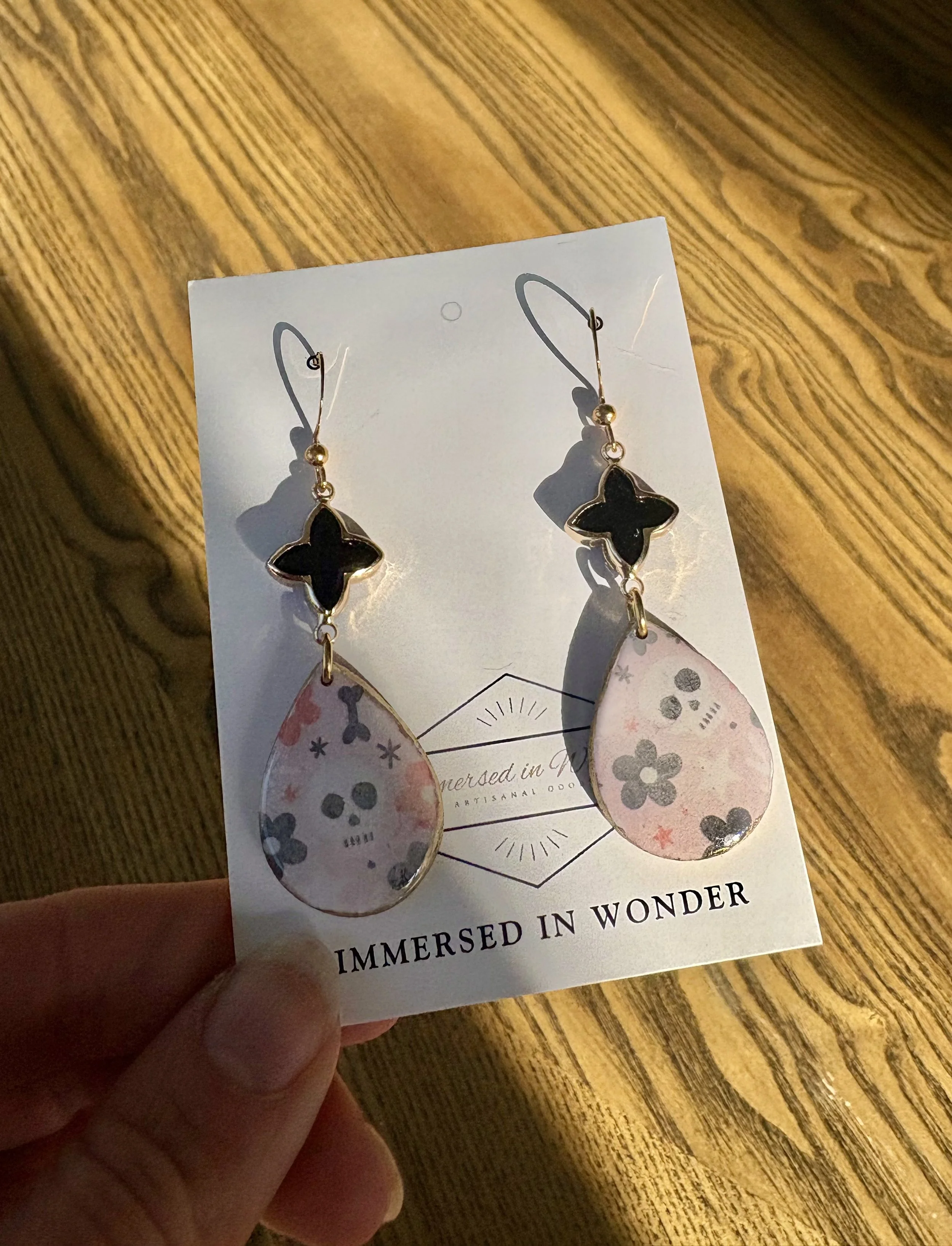 Spooky Scary Skeleton Clay Earrings