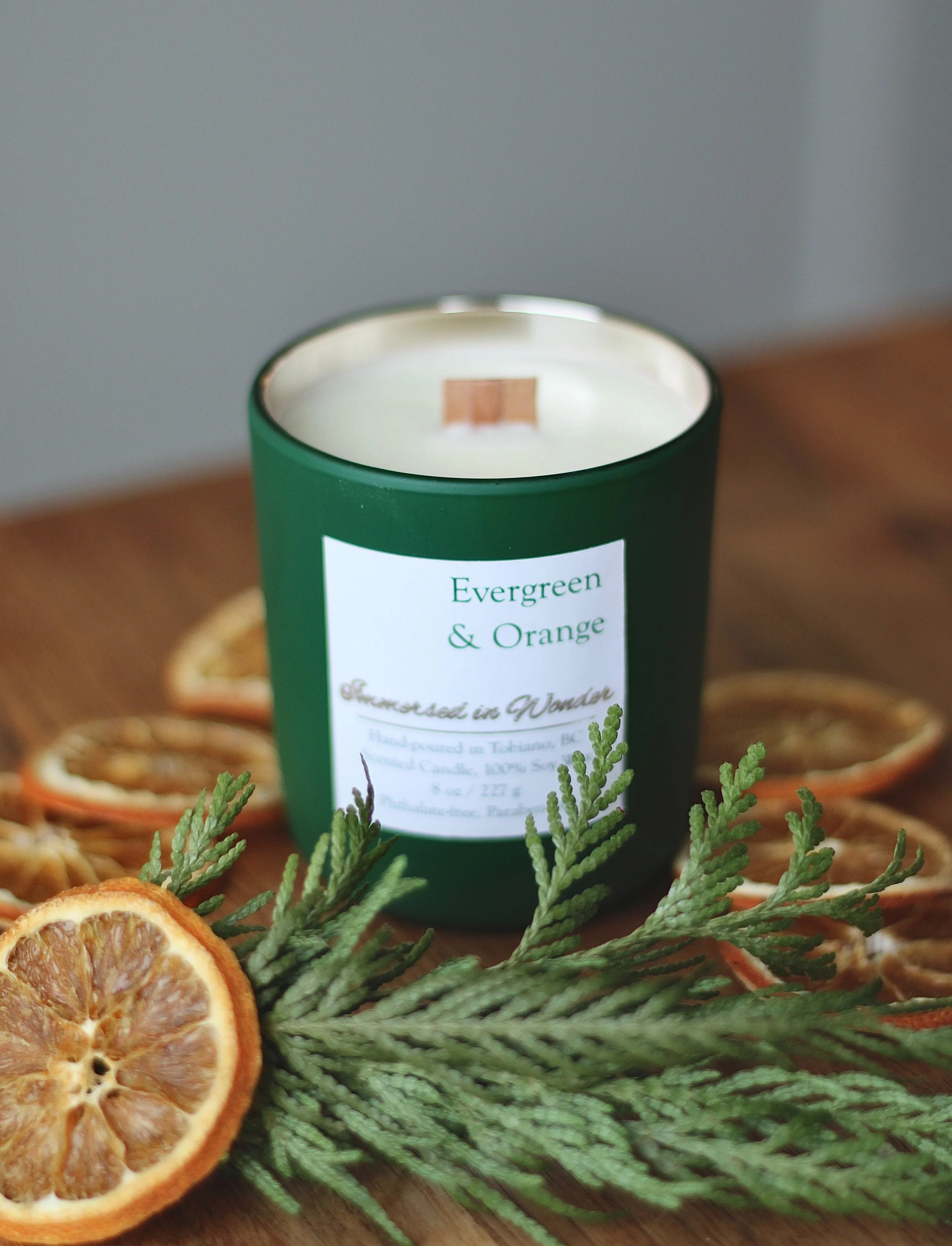 Evergreen & Orange 8oz Candle
