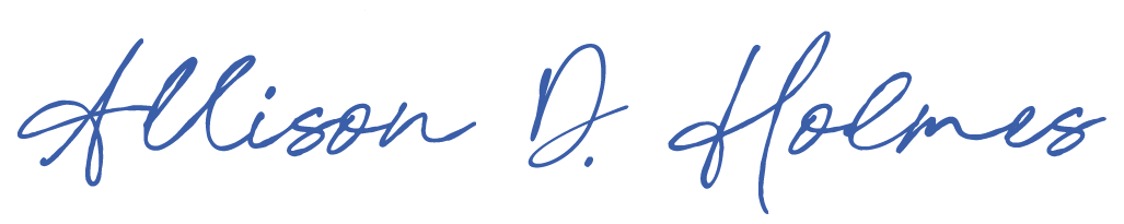 Signature of Allison D. Holmes written in blue cursive handwriting.