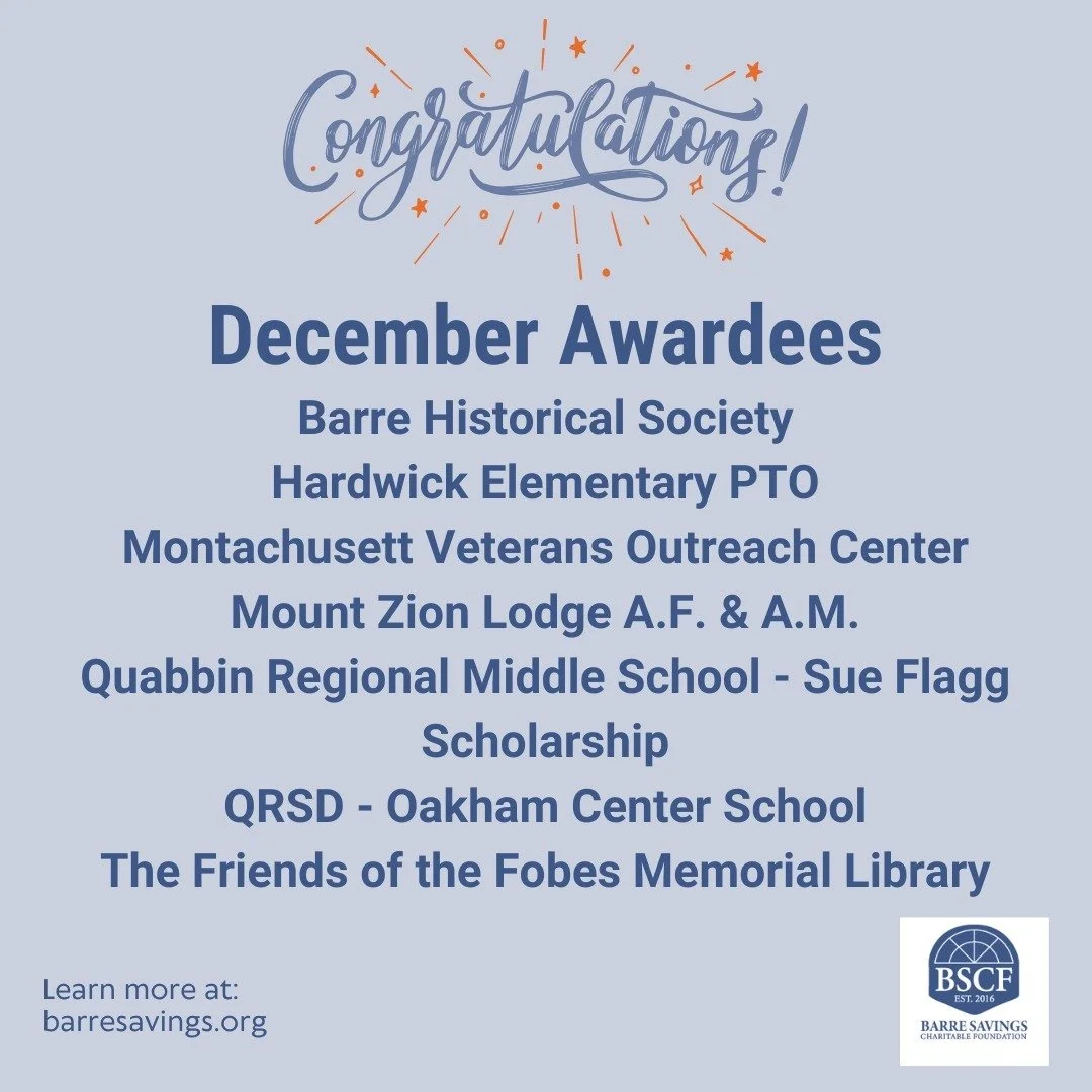 Congratulations to our December Awardees!
