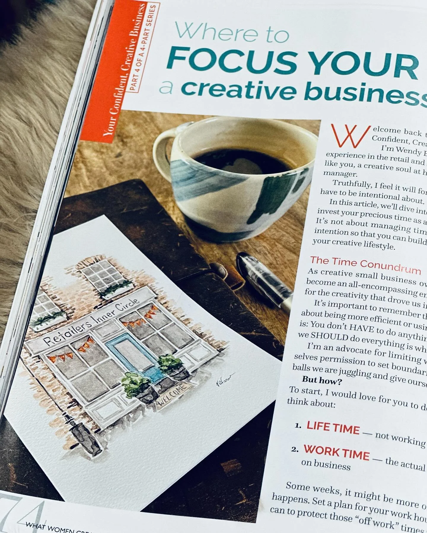 I pick up this magazine every 3 months. For years! I opened my issue tonight to see a treasured mentor&rsquo;s quarterly article @wendybatten.biz  and there is a painting I did for her on the pages!! I gasped and I squealed 😂 I had no idea it was th