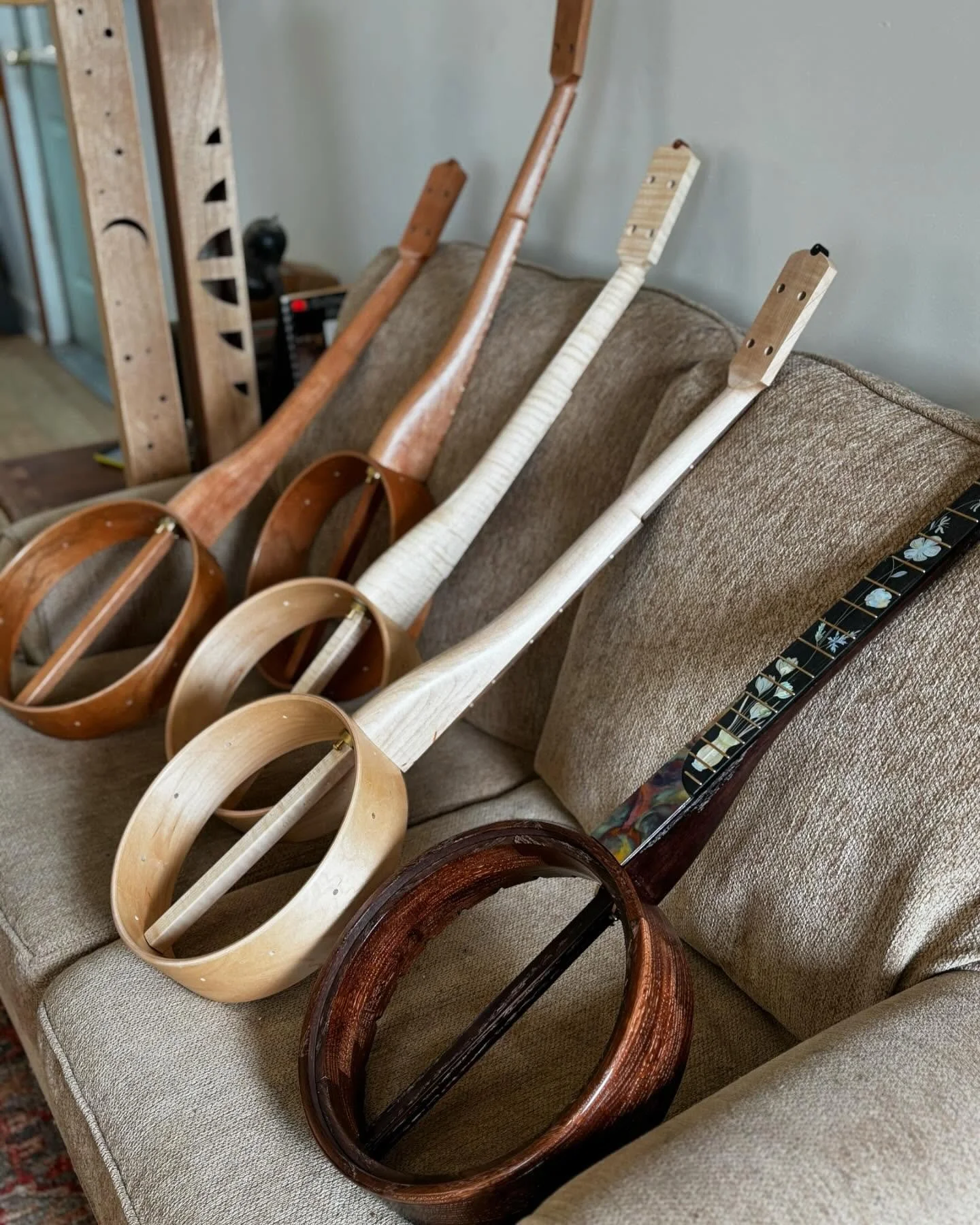 Getting a good few ready for Clifftop. #banjo #luthier #oldtimemusic #clifftop
