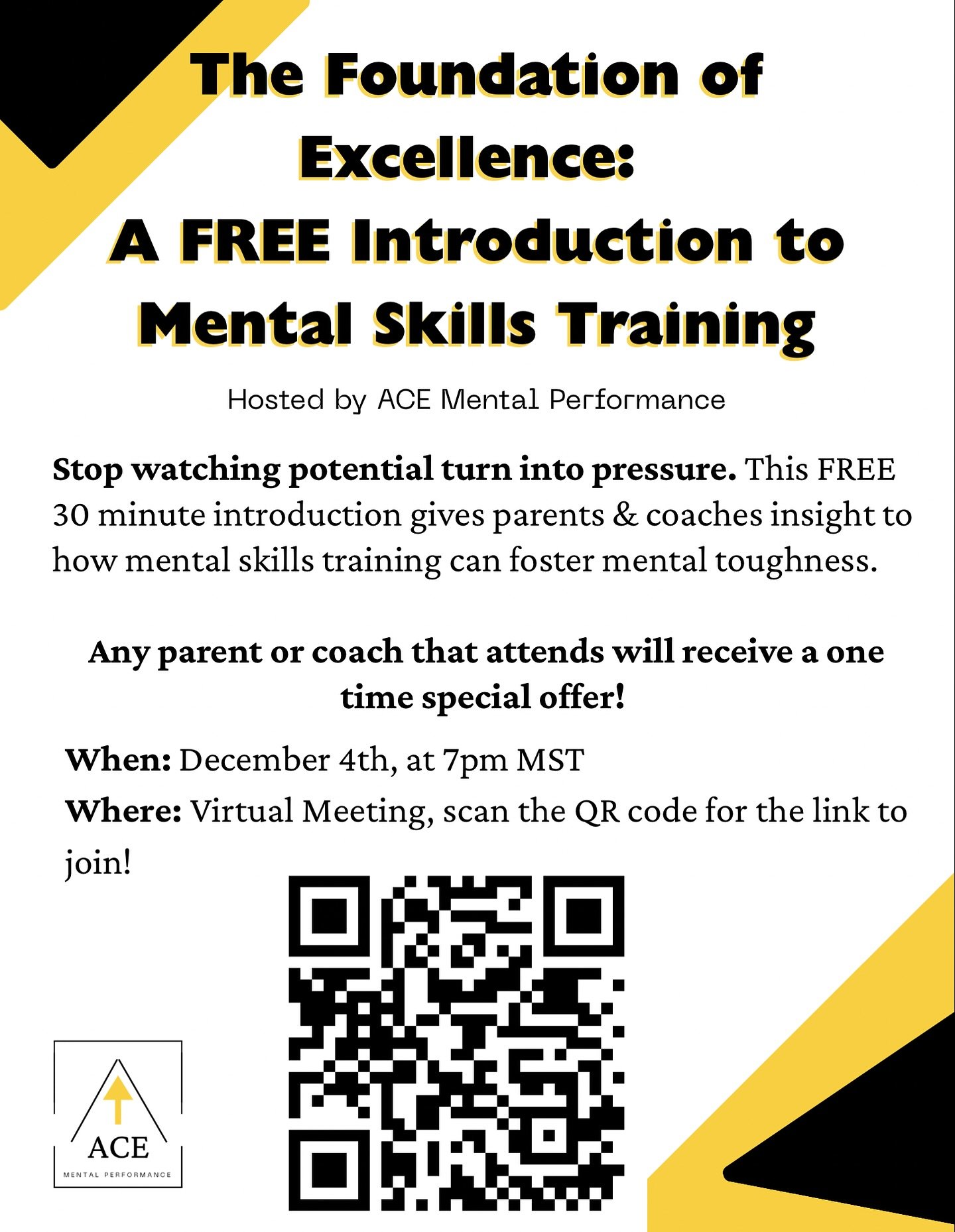 The Foundation of Excellence starts here. 🧠

We are offering a FREE Introduction to Mental Skills Training that provides insights into how mental skills can foster mental toughness 💪🏻

👉🏻Perfect for parents &amp; coaches looking to give their at