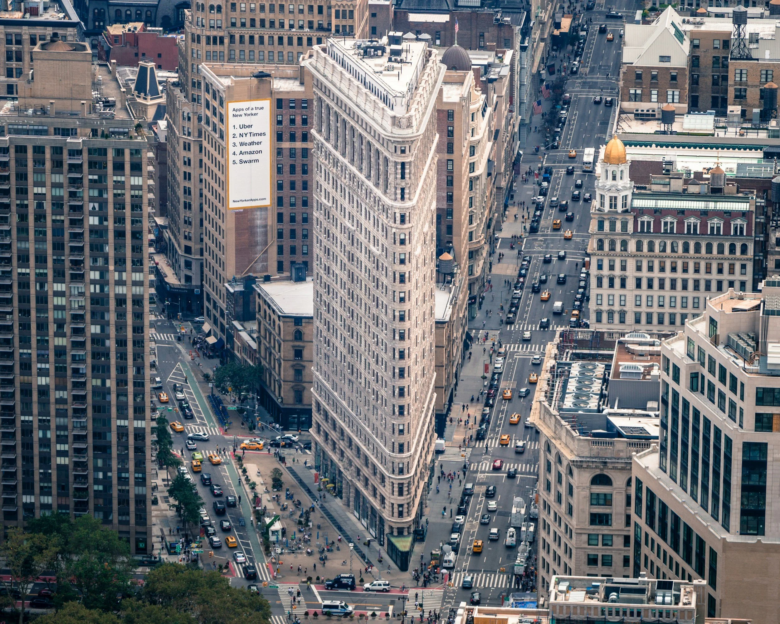 Bird’s-eye view of the flatiron building