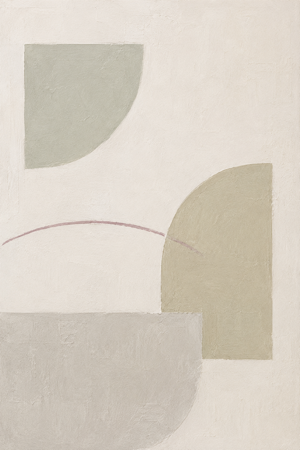 Minimal hospitality artwork with pared-back geometry and a calm neutral palette.