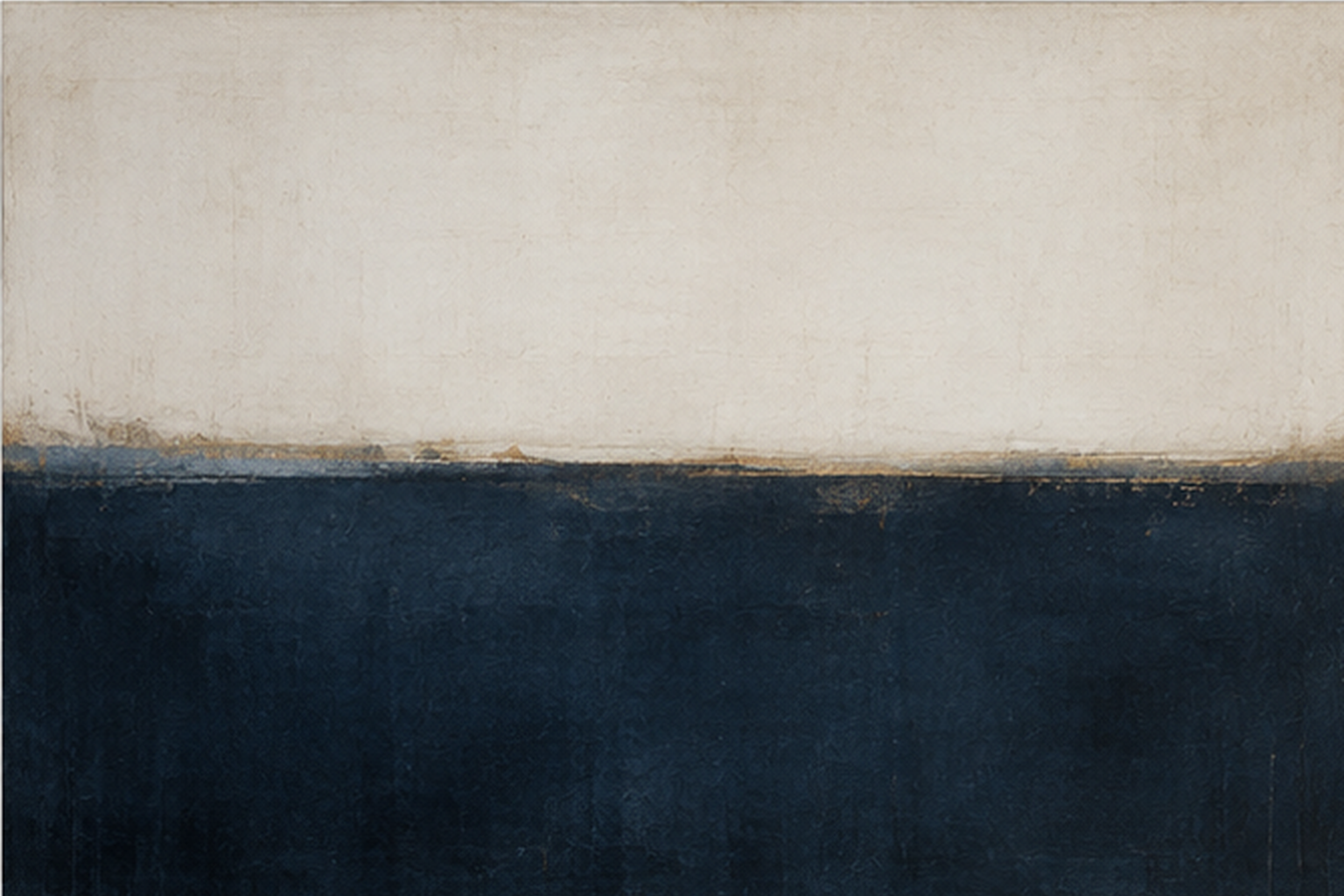 Original color field abstract artwork with layered navy, ivory, and soft blue forms.