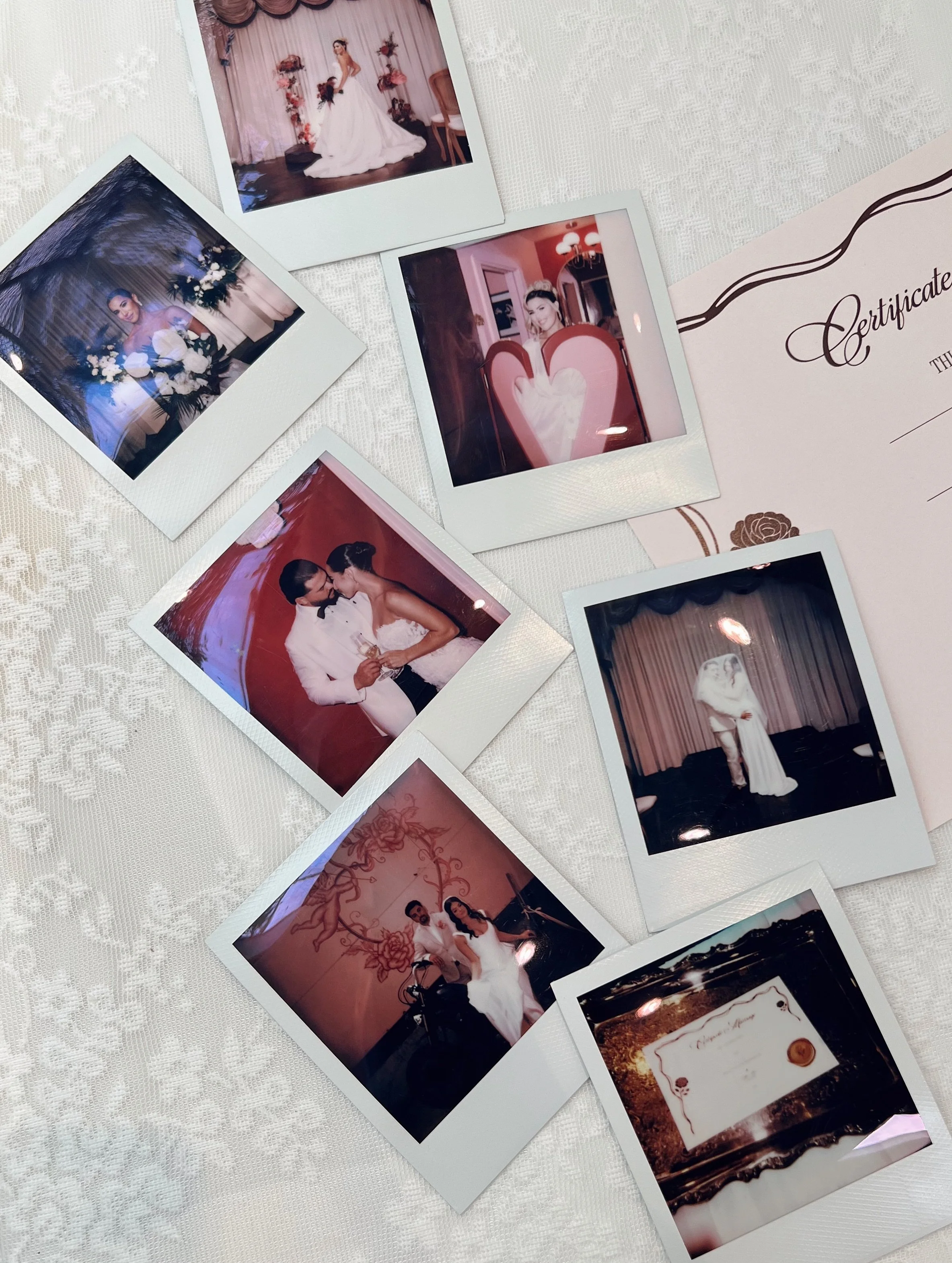 Your Little Rose memories but in your hands 💌 Add on a set of 8 instant Polaroid photos to any package upon booking and we&rsquo;ll snap little moments of you around the chapel throughout your time with us. 

Each Polaroid develops a little differen