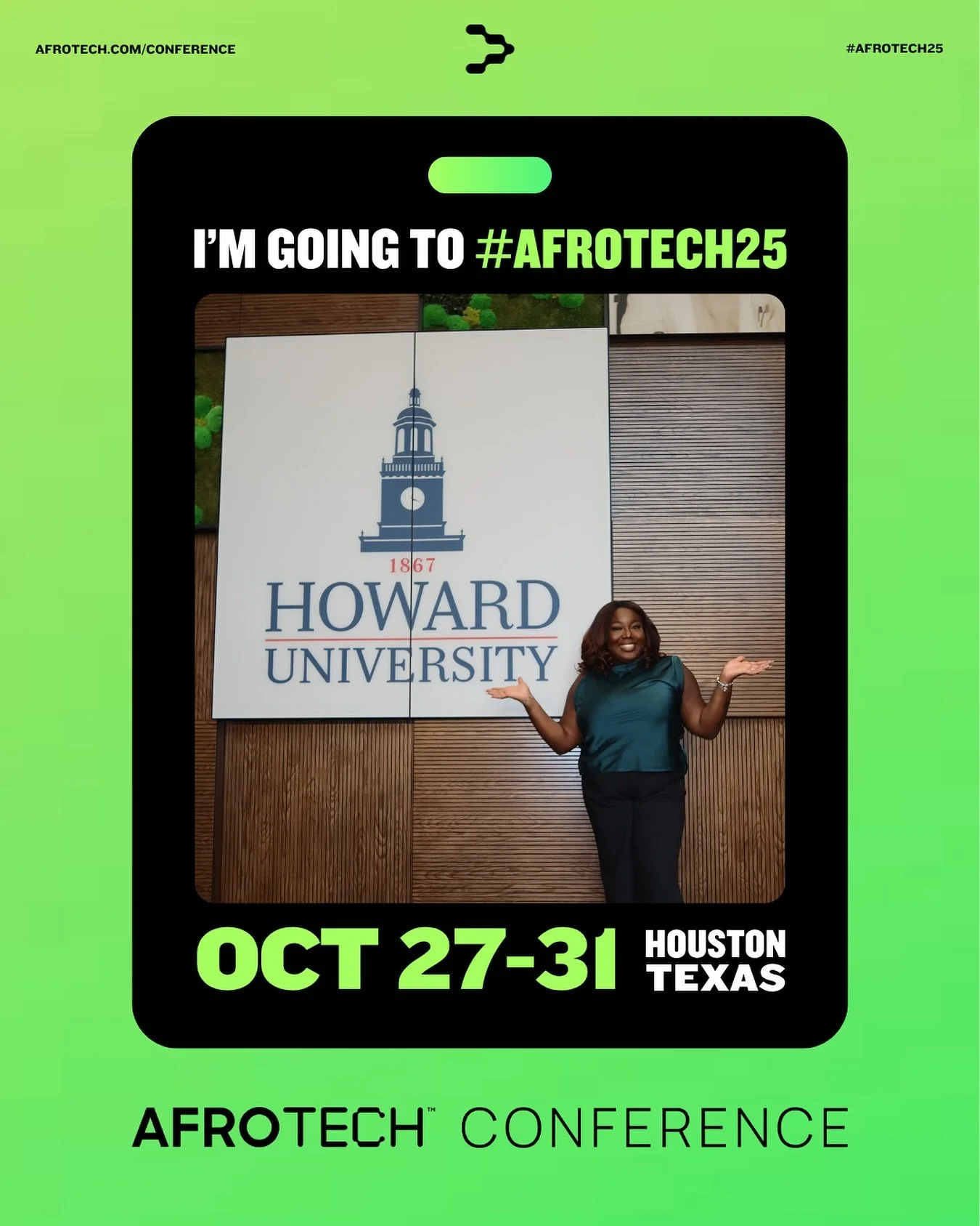 I&rsquo;m going to #Aftotech25 with my alma mater, Howard University!

I am SOOOO excited to spend next week in Houston, supporting Howard University&rsquo;s The Yard @ @afro.tech , their dedicated early career division at the conference. This is my 