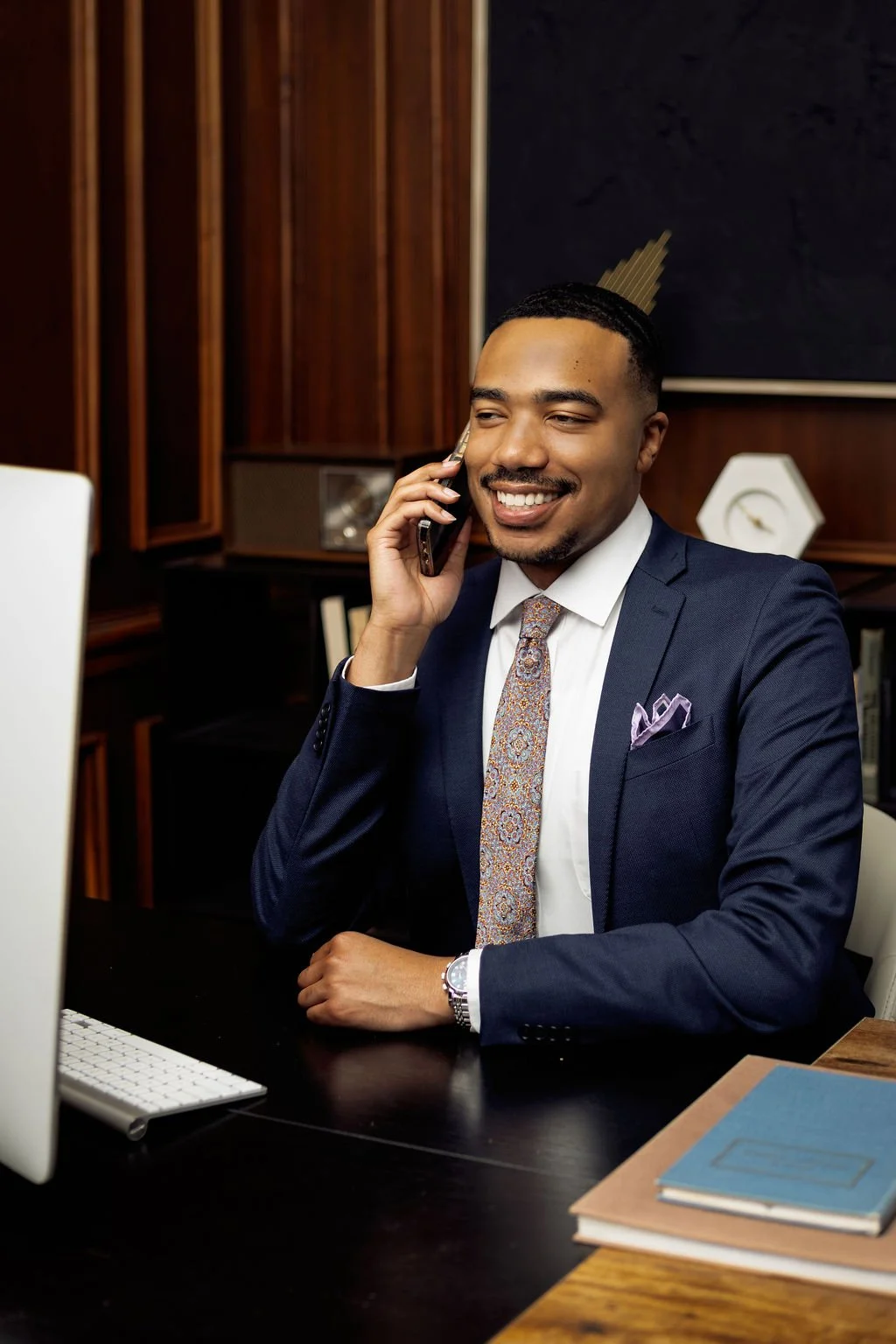 Dr. Shelby Husband, PMHNP-BC, psychiatric nurse practitioner in Nashville, smiling on a phone call