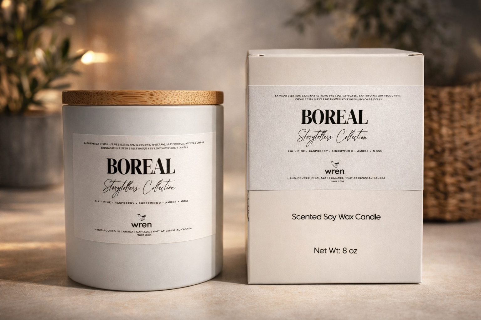 Wren Signature Line Wood Wick Candles, 8 oz