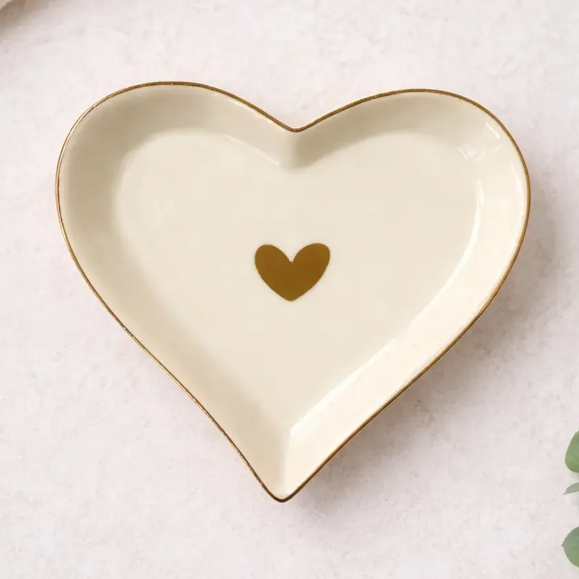 Heart-Shaped Ceramic Trinket Dish