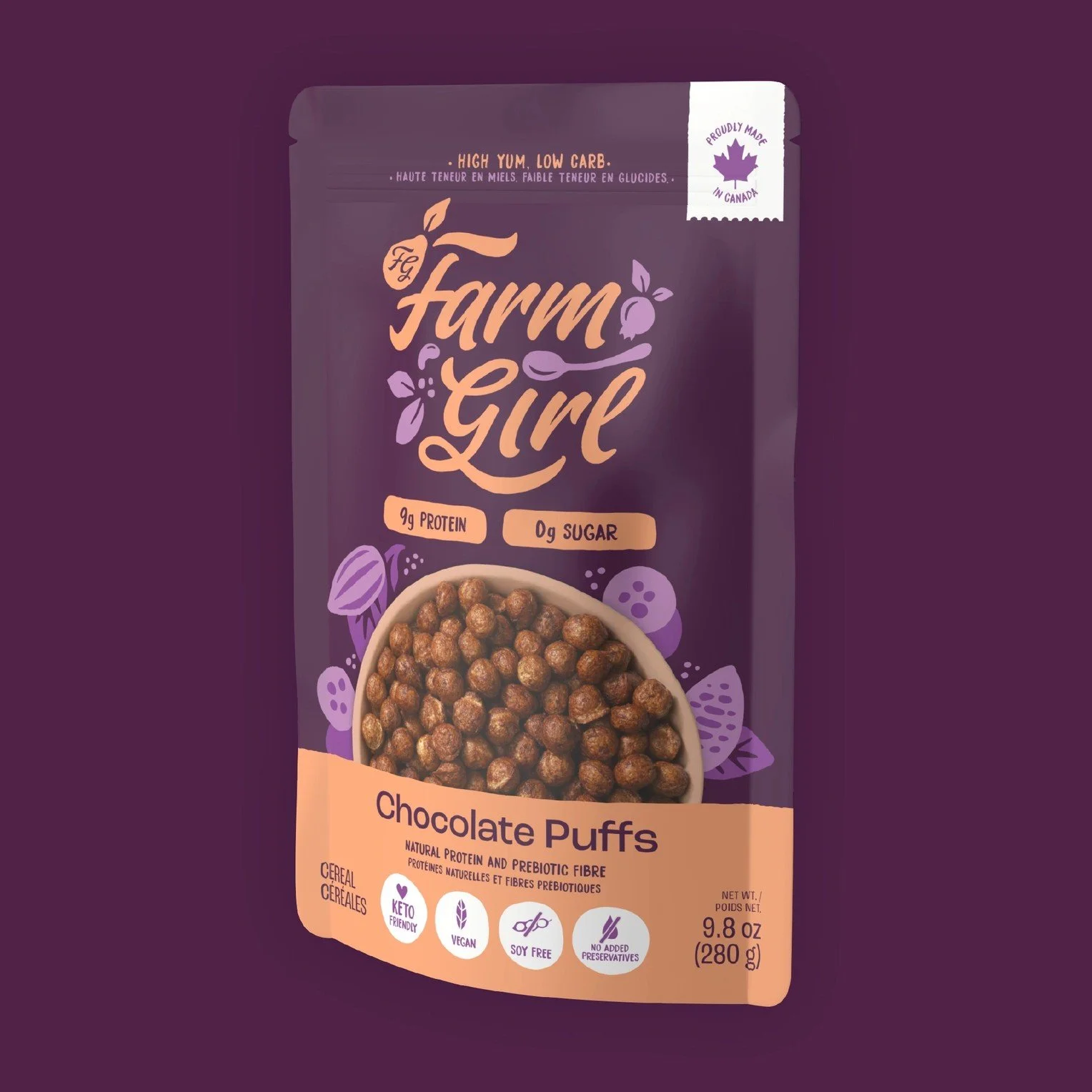 Farm Girl Chocolate Puffs Cereal