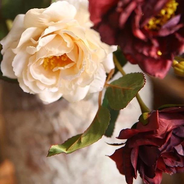 Ivory Elegance Faux Peony Bunches