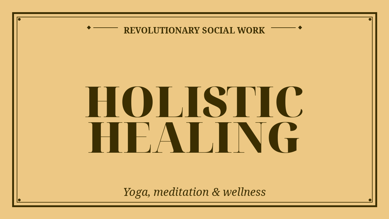 Guided meditations, yoga therapy, sound healing, mindfulness practices, nature therapy, and holistic approaches to social work wellness.