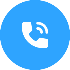 Phone receiver icon inside a blue circle, representing a call or phone function.