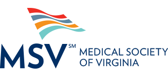 Logo of the Medical Society of Virginia with the initials MSV and stylized wave design.