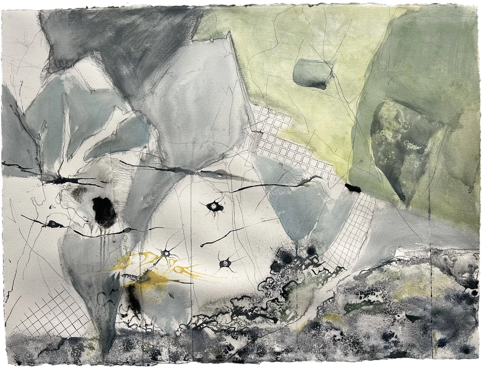 Floaters, 2025-2026
30 inches x 22 inches, Oil paint, gouache, pencil, ink on Arches Oil paper