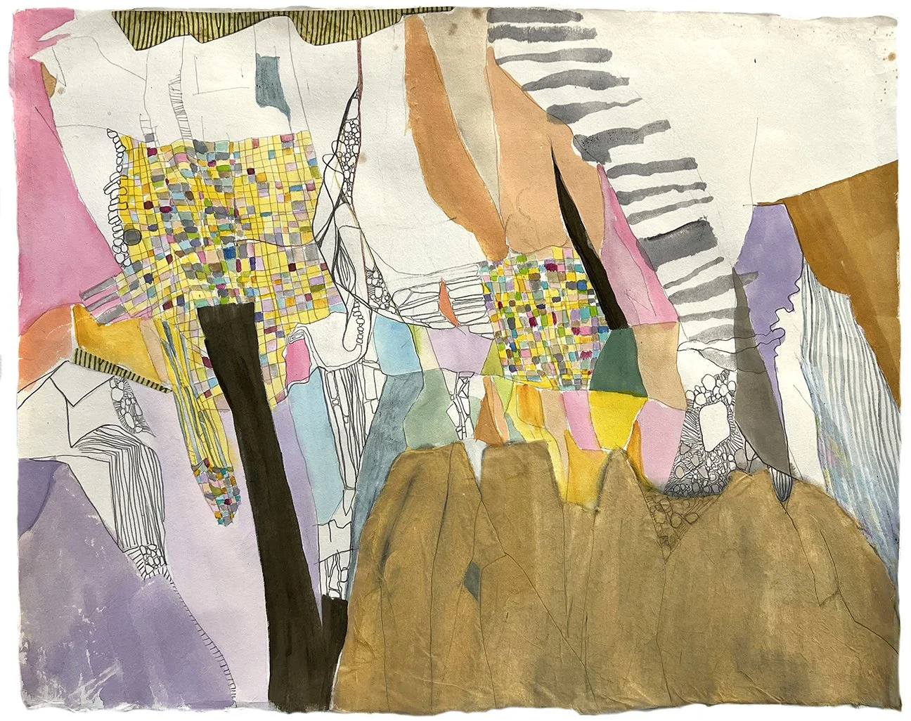 Weathering, 2026
26 x 20-1/4 inches, gouache, ink, pencil, collage on handmade paper