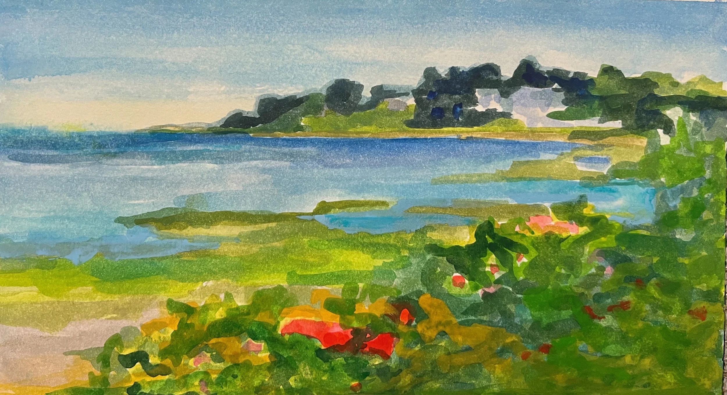 Great Neck, MA, 2025, 6 x 10 in., watercolor