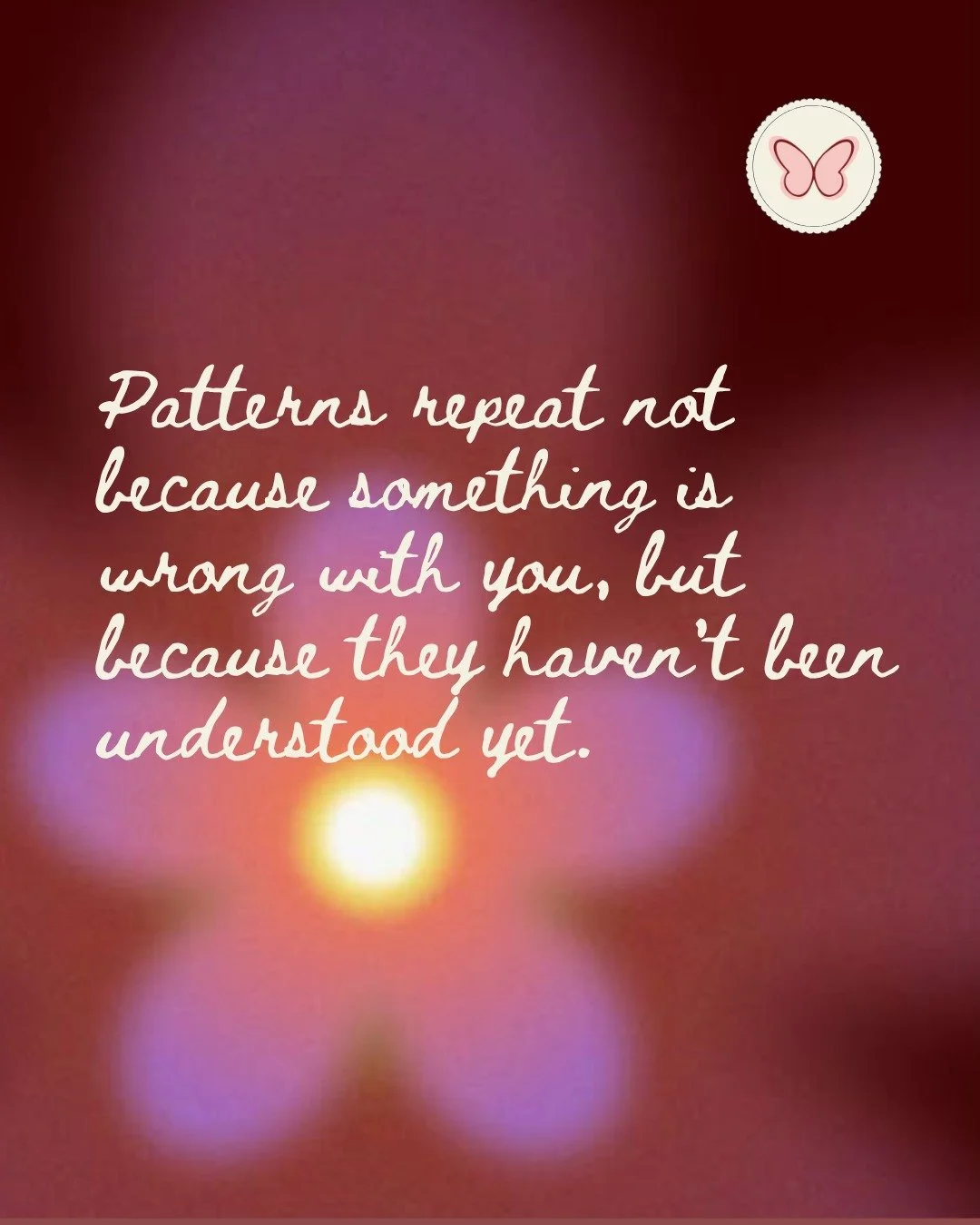 This is one of the most reframing things to sit with. The cycle isn't proof that you're broken ~ it's information. It's asking to be looked at.
When we start to understand where a pattern came from, we get to decide if it still makes sense for us now