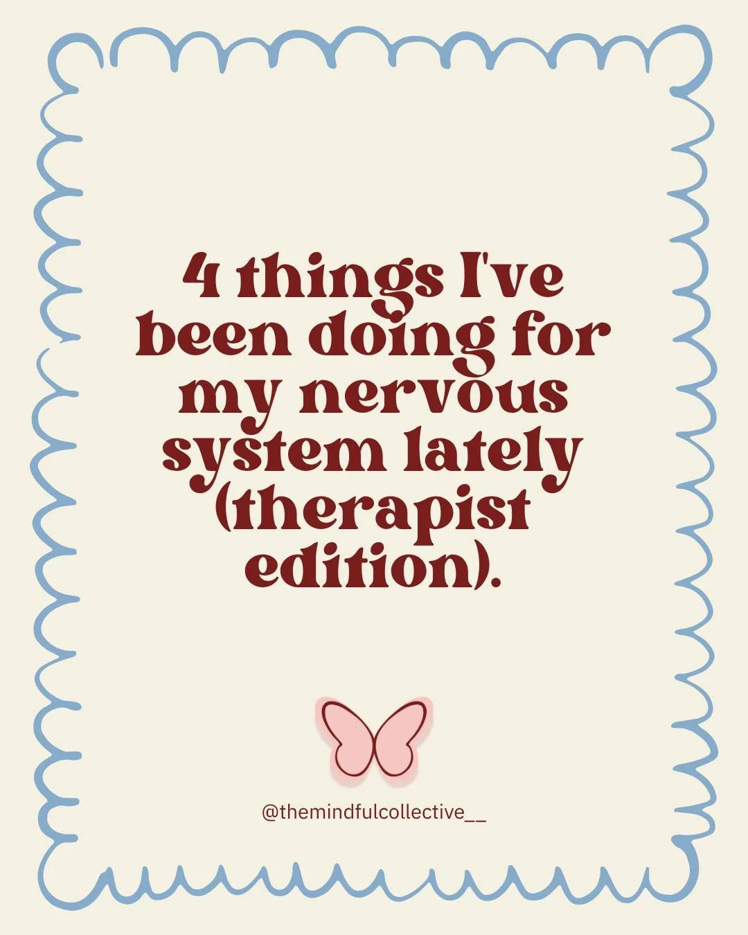 I share this not because these are the "right" things to do ~ but because I think it matters that therapists are honest about how we regulate too.
We're not immune to stress or hard seasons. We just (hopefully) have more tools.
What's been 