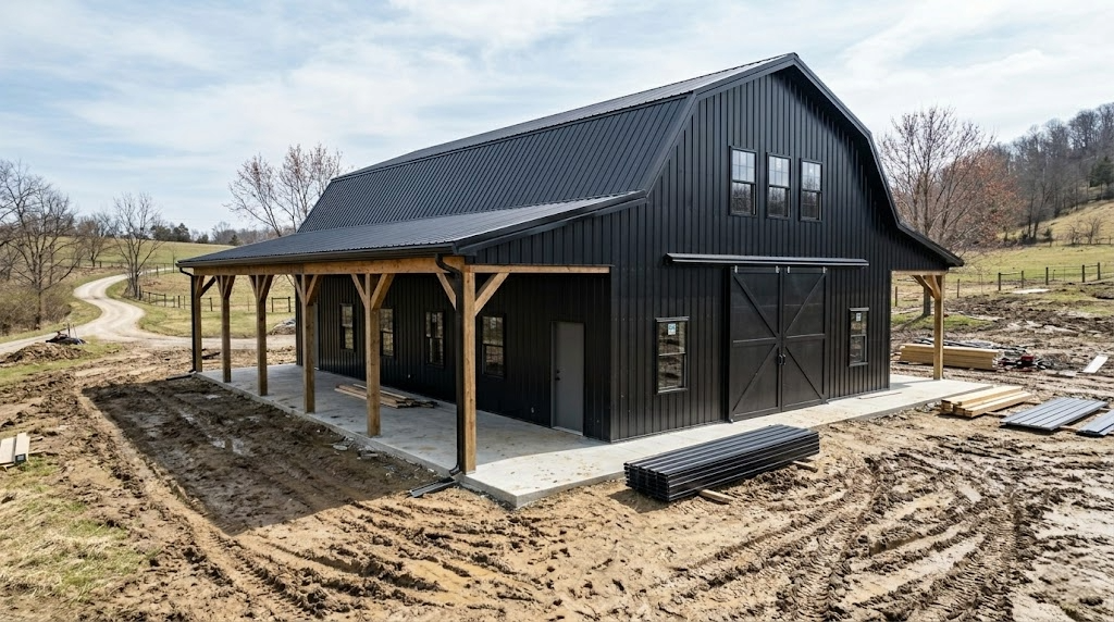 Gambrel Roof Pole Barn