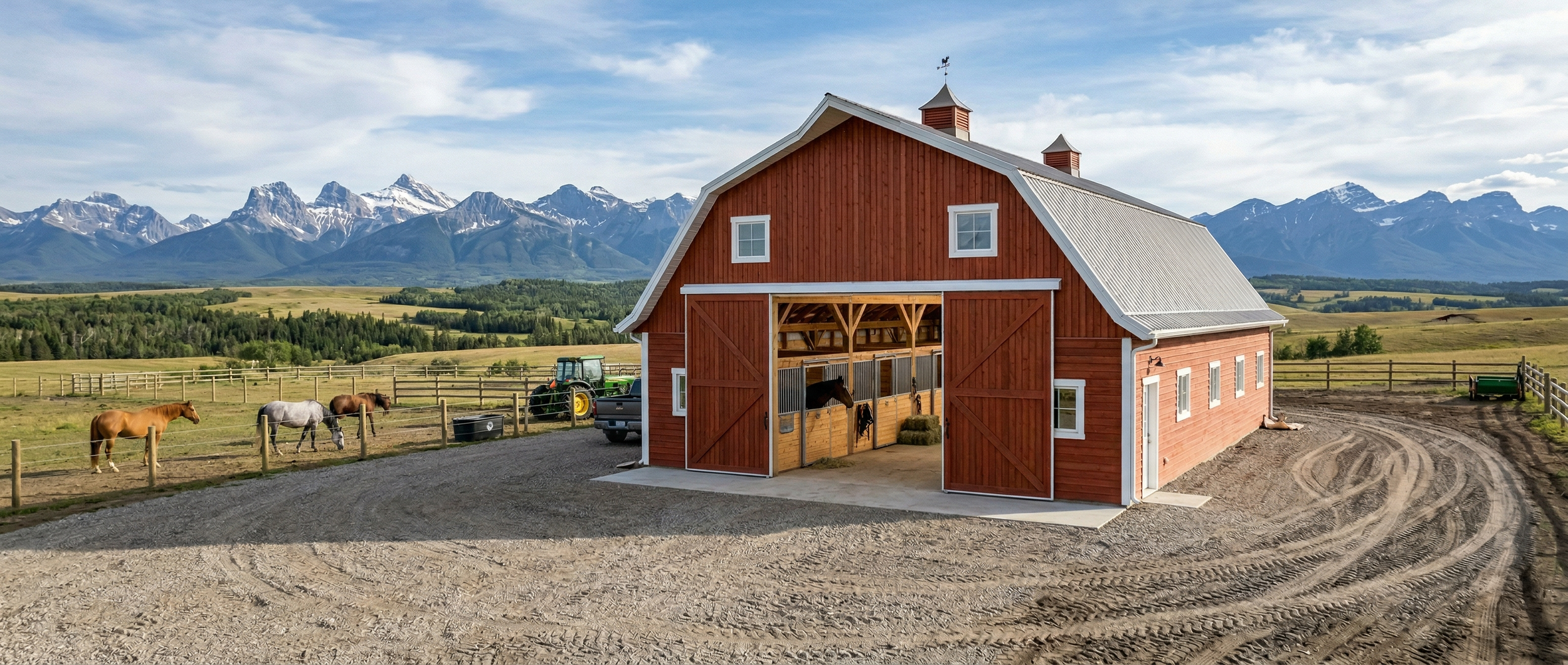 Gambrel Roof Horse Barn