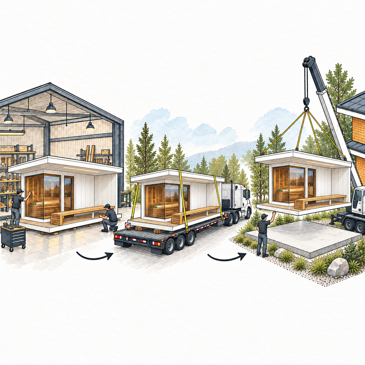 Noble Services Delivers Whole Sauna