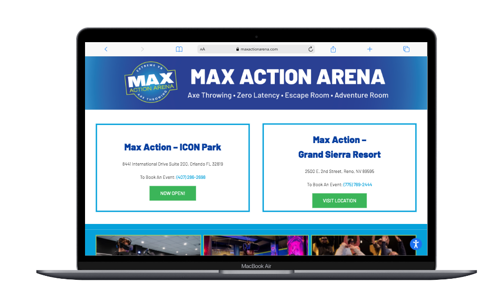 Landing Page Design By Miranda For Max Action Arena