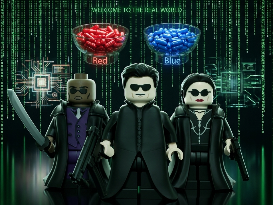 Neo, Trinity, and Morpheus