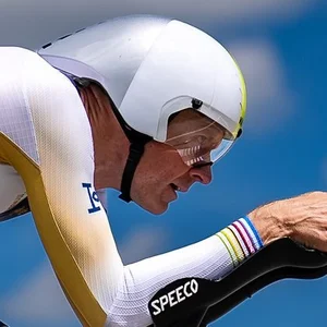 Ģirts Vēvers racing a time trial