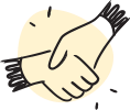 Close-up of two hands shaking