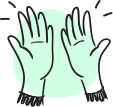 Two hands raised with open palms