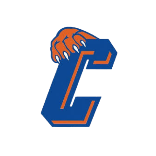 Logo of a letter 'C' with a clawed paw on top, in blue and orange colors.