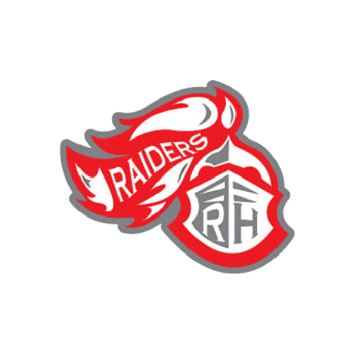 The image features the logo of the Red Hook Raiders team, which includes a stylized pirate ship with a sword and a shield with the letters R and H.