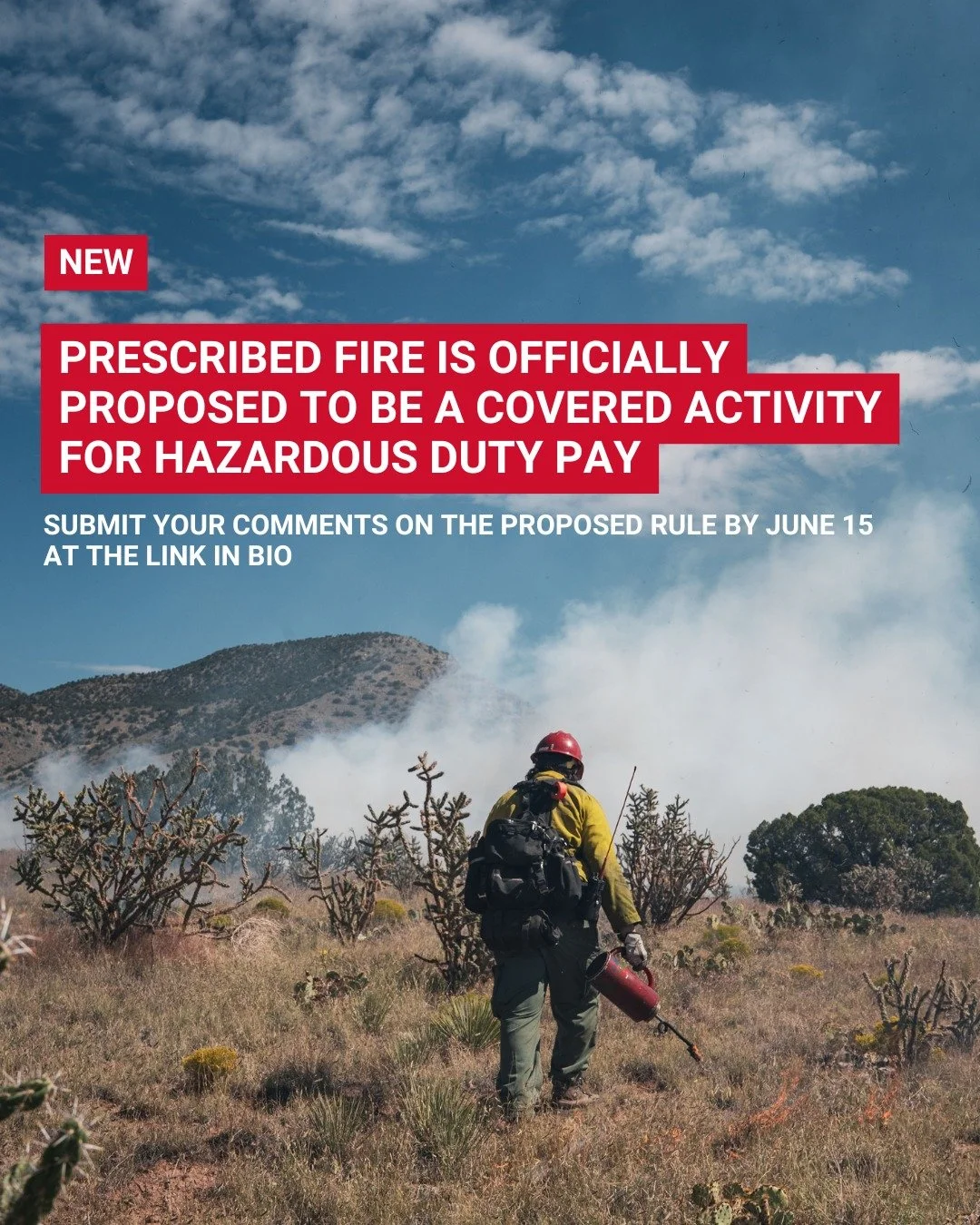 Good news for federal wildland firefighters! 🔥

The Office of Personnel Management (OPM) has officially proposed adding prescribed fire as a covered activity for Hazardous Duty Pay! This rulemaking would ensure firefighters get the 25 percent pay di