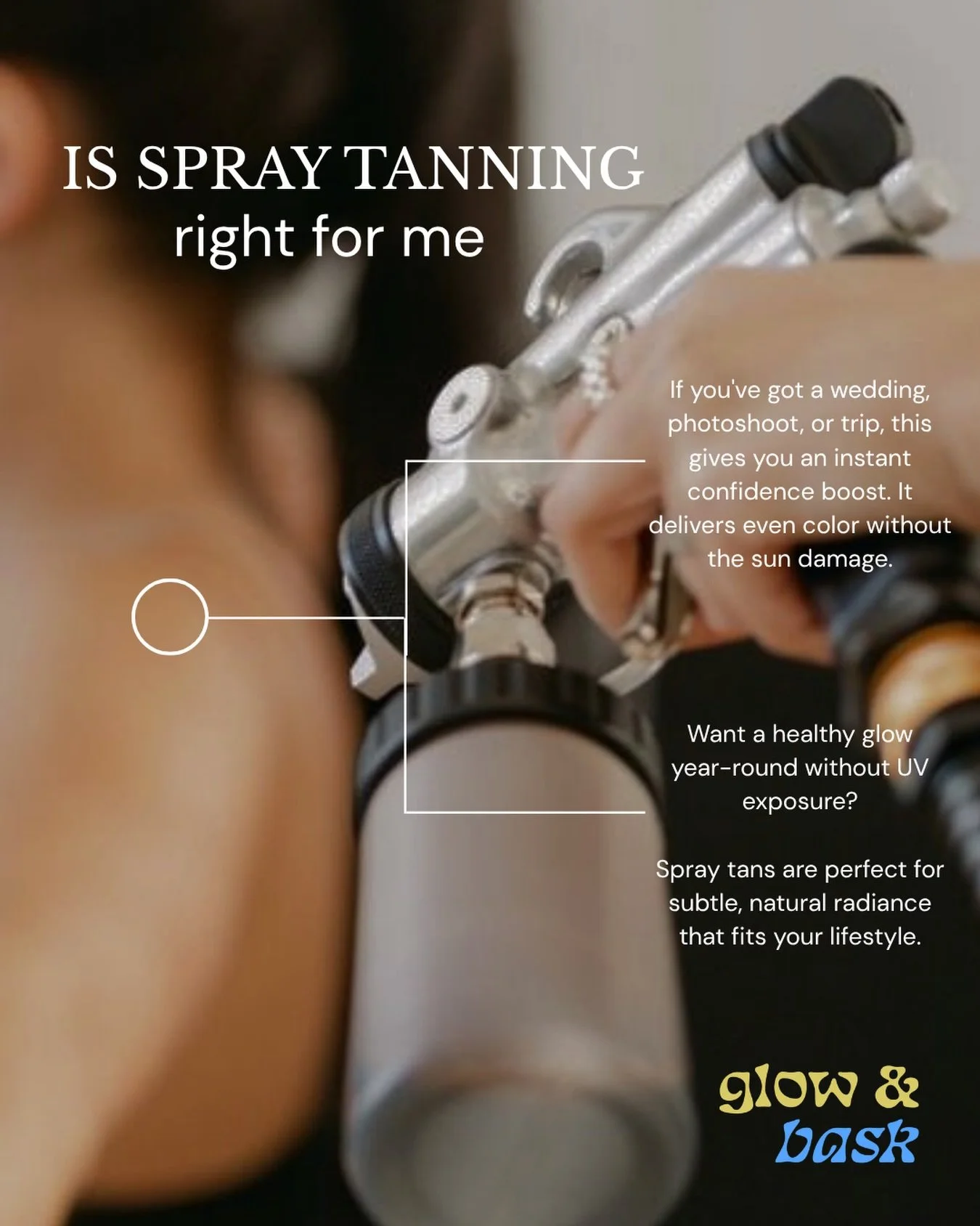 Not sure if a spray tan is right for you? Here&rsquo;s what to know ✨

A custom spray tan is one of the easiest ways to achieve a natural, even glow &mdash; without UV damage or hours in the sun. Whether you&rsquo;re prepping for a wedding, vacation,